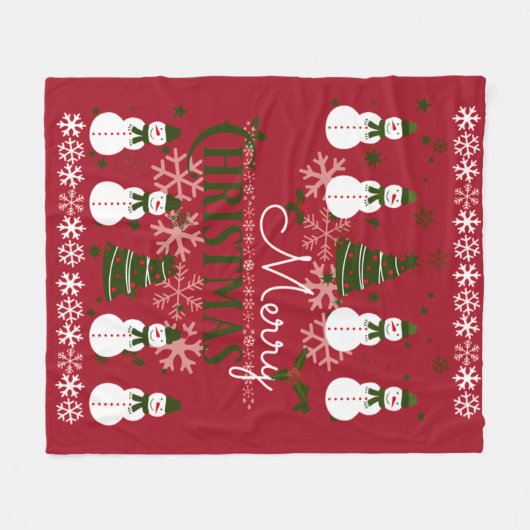 Ugly Holiday Sweater Merry kerst Fleece Deken (Voorkant (Horizontaal))