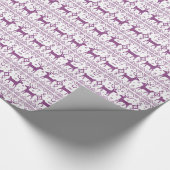 Ugly Holiday Sweater Paars Reindeer Design Cadeaupapier (Hoek)