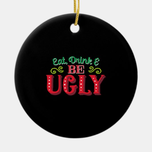 Ugly kermas keramisch ornament (Voorkant)