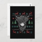 Ugly kerst Highland Koe Briefkaart (Voorkant / Achterkant)
