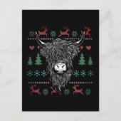 Ugly kerst Highland Koe Briefkaart (Voorkant)