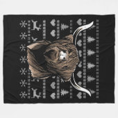 Ugly kerst Highland Koe Fleece Deken (Voorkant (Horizontaal))