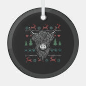 Ugly kerst Highland Koe Glas Ornament (Voorkant)