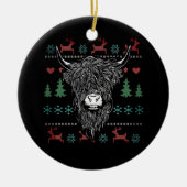 Ugly kerst Highland Koe Keramisch Ornament (Voorkant)