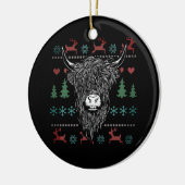 Ugly kerst Highland Koe Keramisch Ornament (Links)