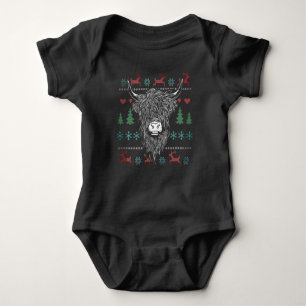 Ugly kerst Highland Koe Romper