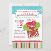Ugly kerst Sweater Invitation Kaart (Voorkant)