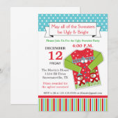 Ugly kerst Sweater Invitation Kaart (Voorkant / Achterkant)
