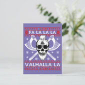 Ugly kerstdesign Fa-La-La Valhalla Viking Val Briefkaart (Staand voorkant)