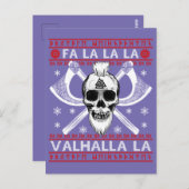 Ugly kerstdesign Fa-La-La Valhalla Viking Val Briefkaart (Voorkant / Achterkant)