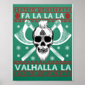 Ugly kerstdesign Fa-La-La Valhalla Viking Val Poster (Voorkant)