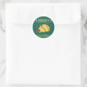Ugly kerstfeest Taco TShirt Funny Tacos Gift Merry Ronde Sticker (Tas)