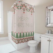Ugly kerstkeuken douchegordijn (In situ)