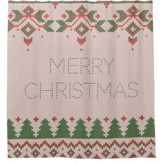 Ugly kerstkeuken douchegordijn (Voorkant)