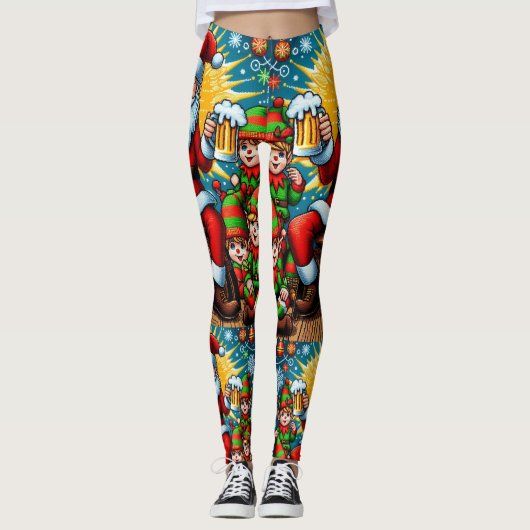Ugly kerstkeuken leggings (Voorkant)