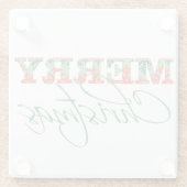 Ugly kerstkeuken | Moderne typografie Glazen Onderzetter (Achterkant)