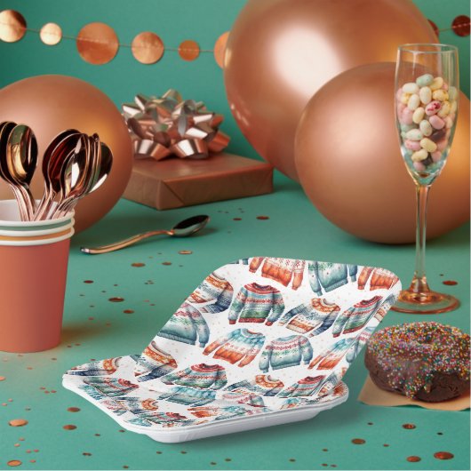 Ugly kerstkeuken papieren bordje (Multi)