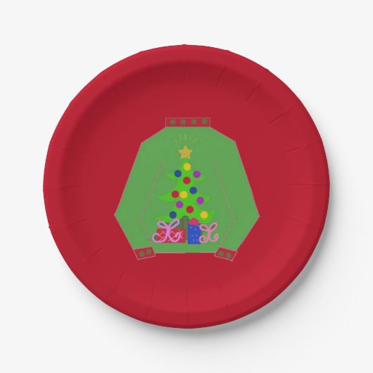 Ugly kerstkeuken papieren bordje (Voorkant)