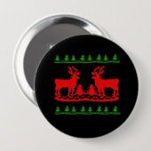 Ugly kerstkeuken ronde button 4,0 cm (Voorkant /achterkant)