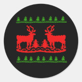 Ugly kerstkeuken ronde sticker (Voorkant)