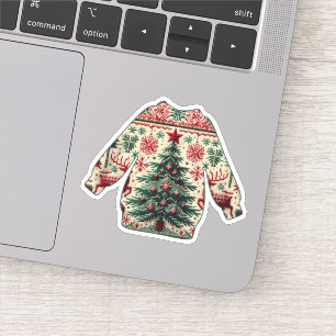 Ugly kerstkeuken sticker