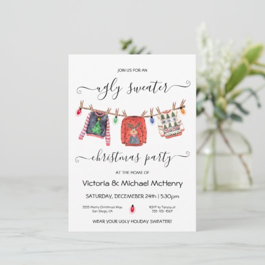 Ugly kerstkeukenbond kaart (Staand voorkant)