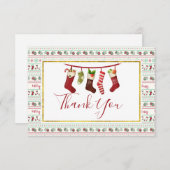 Ugly kerstkeukenpatroon met kousen bedankkaart (Voorkant / Achterkant)