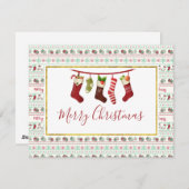 Ugly kerstkeukenpatroon met kousen feestdagenkaart (Voorkant / Achterkant)