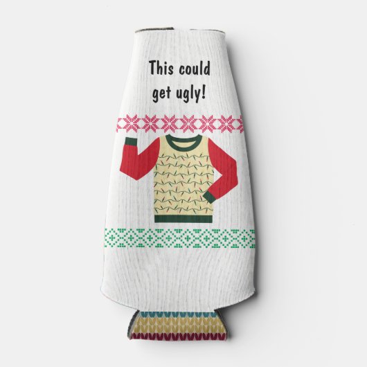 Ugly Kerstkeuker Partij Persoonlijk Flesjeskoeler (Voorkant)