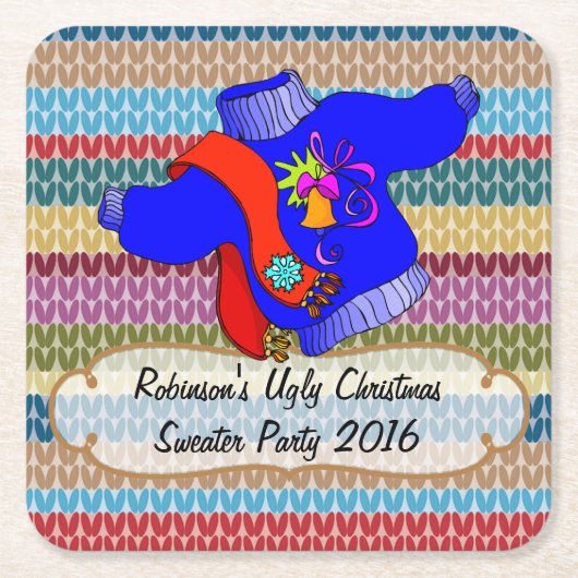 Ugly Kerstkeuker Partij Persoonlijk Kartonnen Onderzetters (Voorkant)