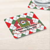 Ugly Kerstkeuker Partij Persoonlijk Kartonnen Onderzetters (Schuin)