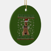 Ugly Kerstmis Airedale Terrier Dog Xmas Merry Keramisch Ornament (Rechts)