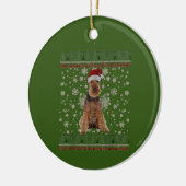 Ugly Kerstmis Airedale Terrier Dog Xmas Merry Keramisch Ornament (Links)