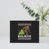 UGLY Kerstmis Believe Bigfoot Sasquatch Tree voor Briefkaart (Staand voorkant)