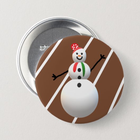 Ugly Kerstmis Button Snowman (Voorkant /achterkant)