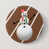 Ugly Kerstmis Button Snowman (Voorkant)