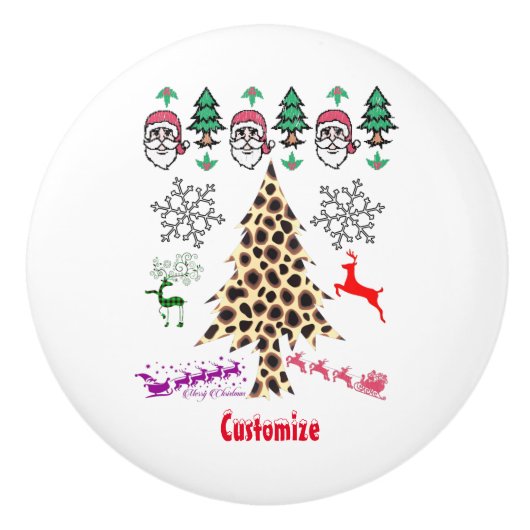 Ugly Kerstmis Random Mishmash Thunder_Cove Keramische Knop (Voorkant)