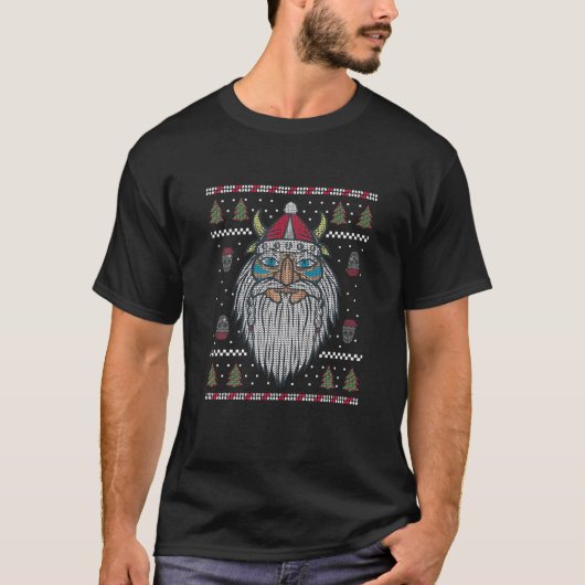 Ugly Kerstmis Viking Santa KerstNorse T-shirt (Voorkant)