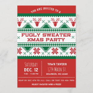 Ugly Kerstparty Uitnodiging