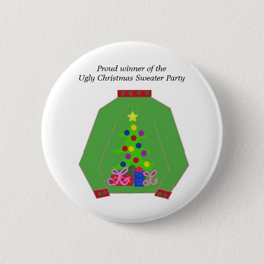 Ugly KerstSweater Award Ronde Button 5,7 Cm (Voorkant)