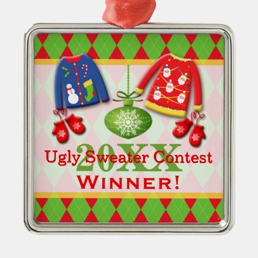 Ugly KerstSweater Contest Winner Ornament (Voorkant)