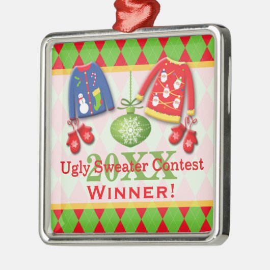 Ugly KerstSweater Contest Winner Ornament (Links)