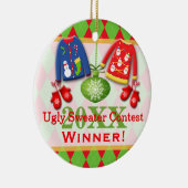 Ugly KerstSweater Contest Winner Ornament (Rechts)