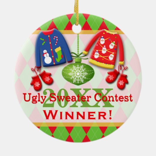 Ugly KerstSweater Contest Winner Ornament (Achterkant)