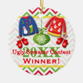 Ugly KerstSweater Contest Winner Ornament 3 (Voorkant)