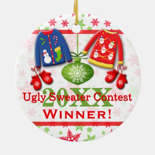 Ugly KerstSweater Contest Winner Ornament 3 (Achterkant)