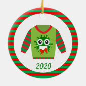 Ugly KerstSweater Covid Coronavirus 2020 Keramisch Ornament (Achterkant)