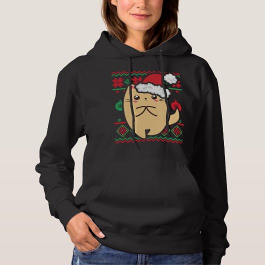 Ugly KerstSweater Cute Kawaii Anime Chibi Shy Hoodie (Voorkant)