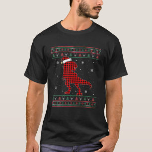 Ugly KerstSweater Dinosaur Santa Red Pset Co T-shirt