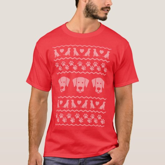 Ugly KerstSweater Labrador Retriever Edition T-shirt (Voorkant)